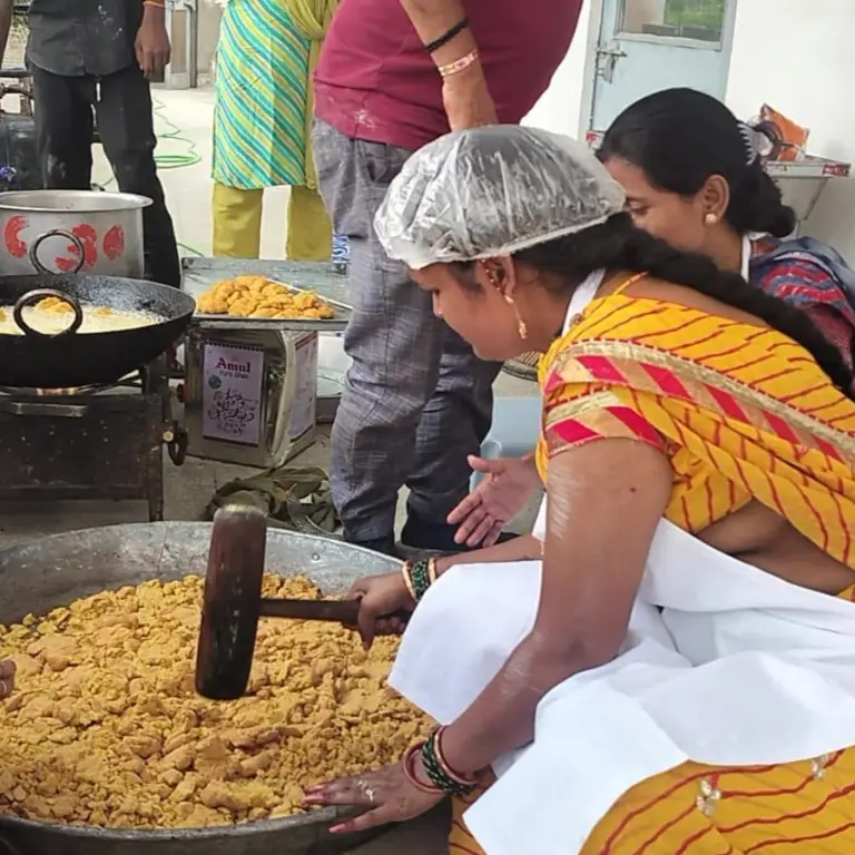 Women marketing Shree Ji Food Products in the community